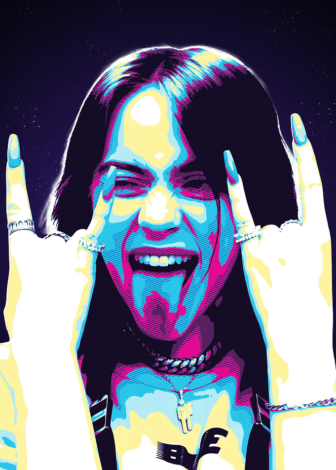 Billie Eilish Pop Art Portrait