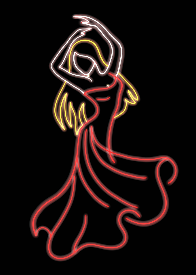Neon Dancer Silhouette