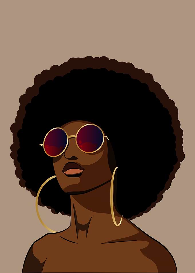 Afro Woman with Sunglasses Illustration