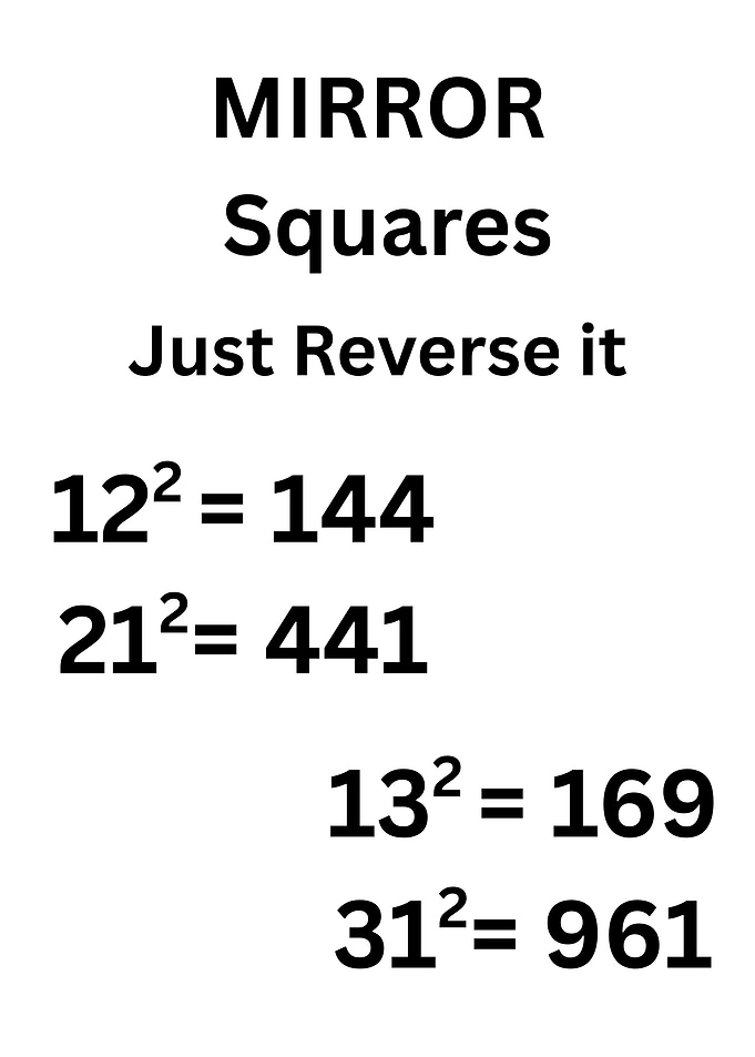 Mirror Squares Math Puzzle