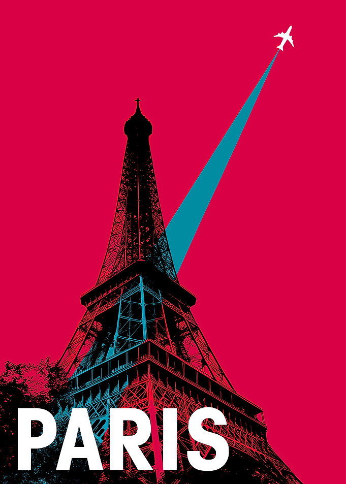 Paris Eiffel Tower Travel Poster