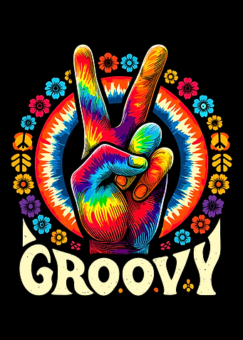 Groovy Peace Sign Tie-Dye Art