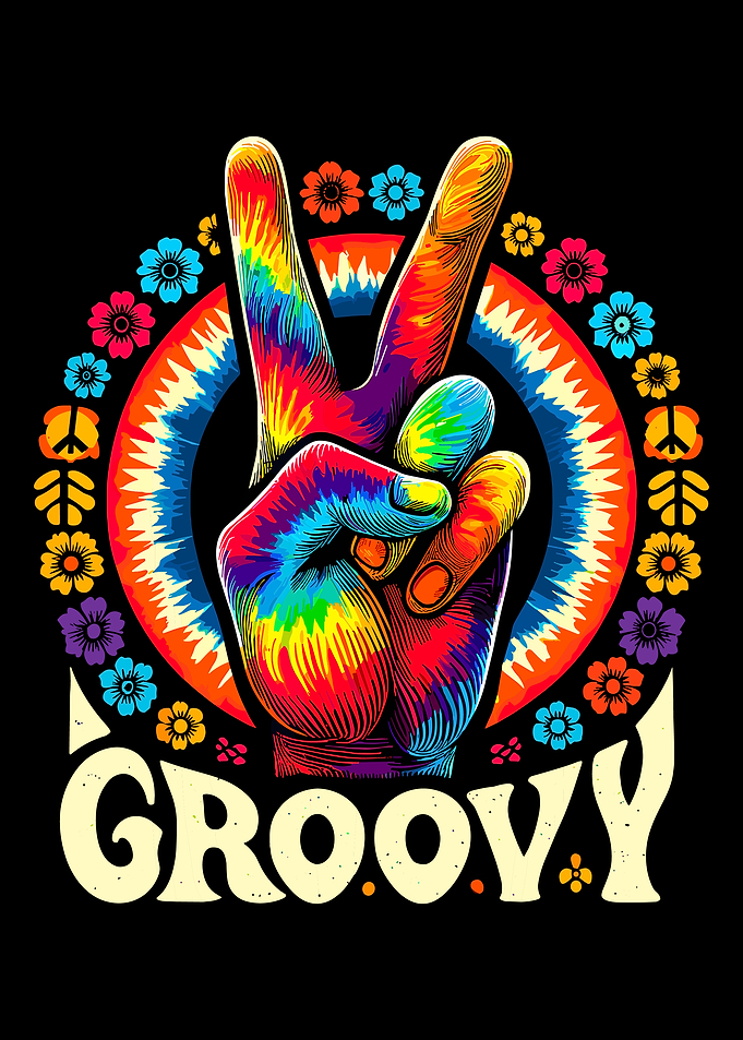 Groovy Peace Sign Tie-Dye Art
