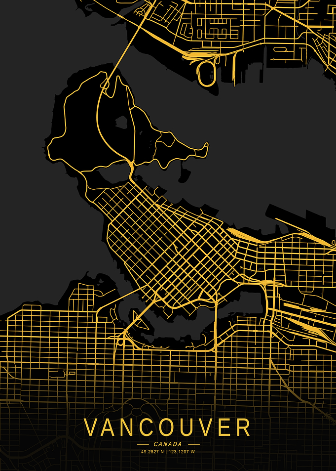 Golden Vancouver City Map