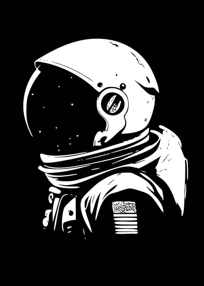 Monochrome Astronaut Illustration