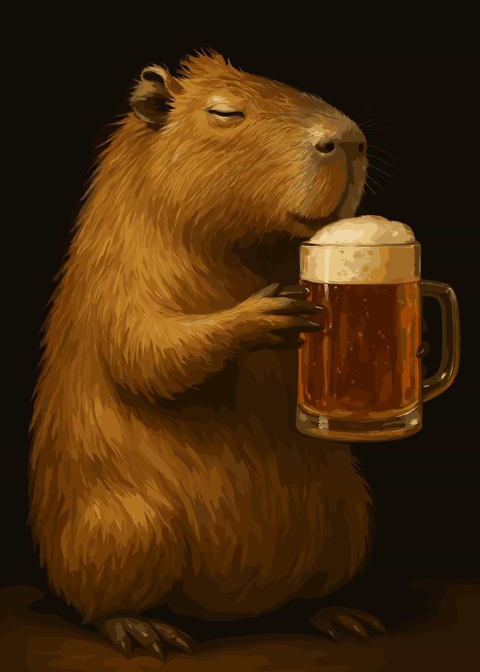 Capybara with Beer