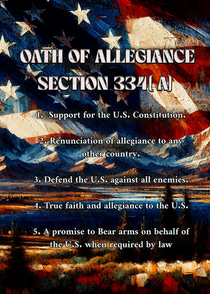 American Flag Oath of Allegiance Section 334[A]