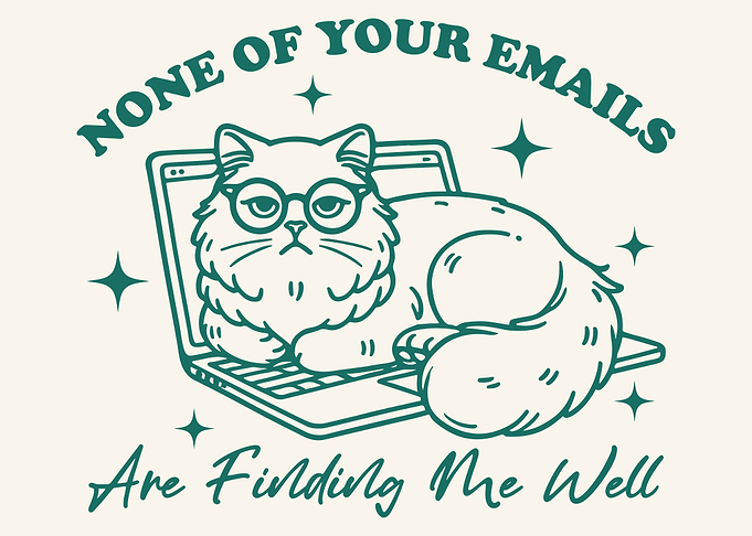 Cat on Laptop: Email Avoidance