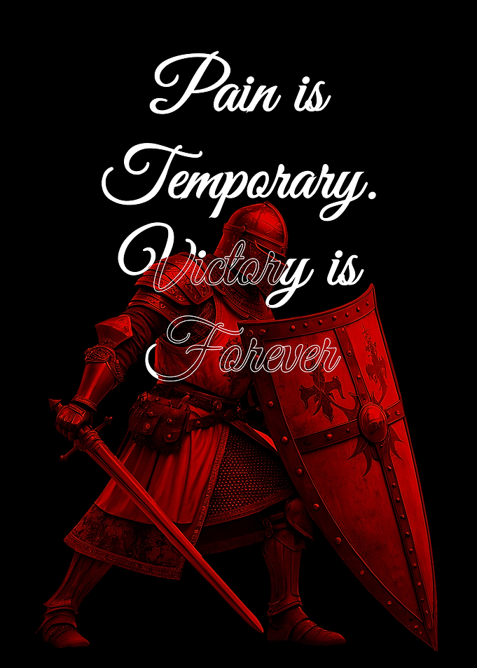 Medieval Knight with Sword: Pain is Temporary