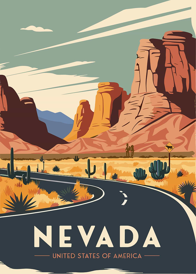 Nevada Travel Poster Art