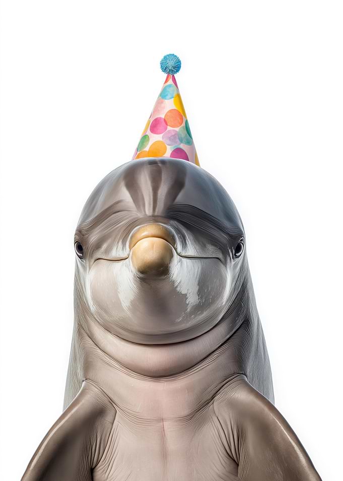 Dolphin with Party Hat