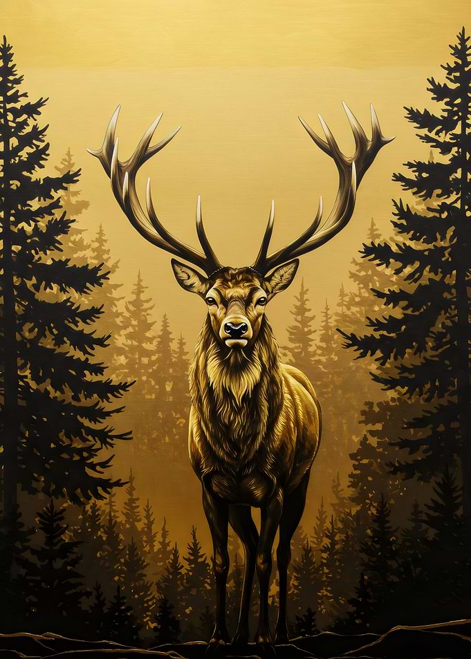 Majestic Deer in Forest