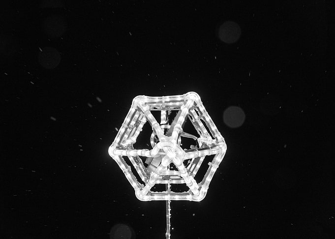 Snowy street light