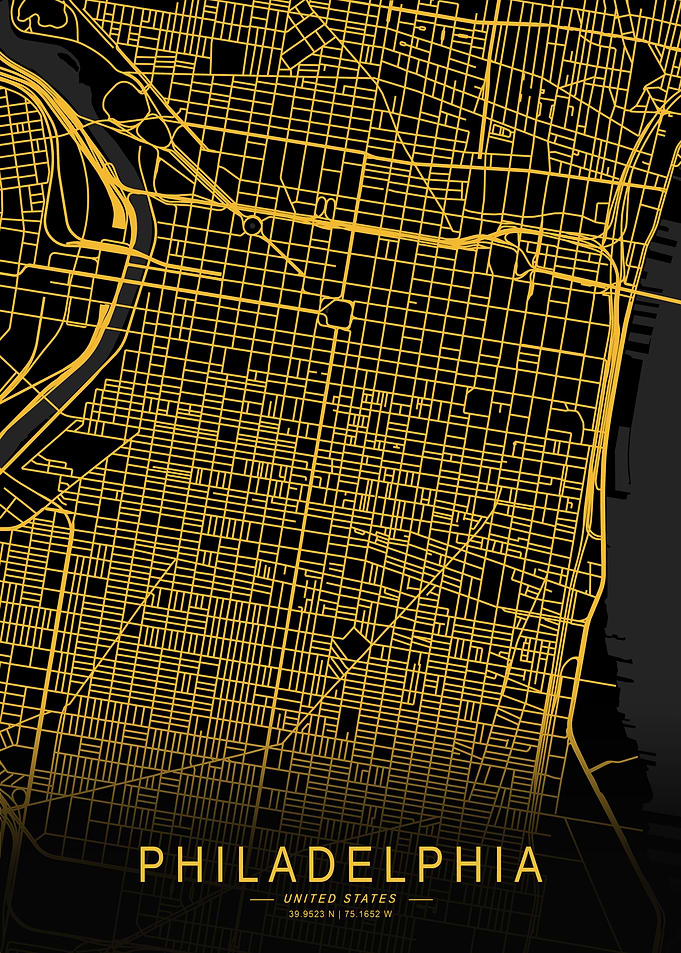 Golden Philadelphia City Map