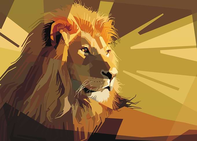 Geometric Lion Portrait