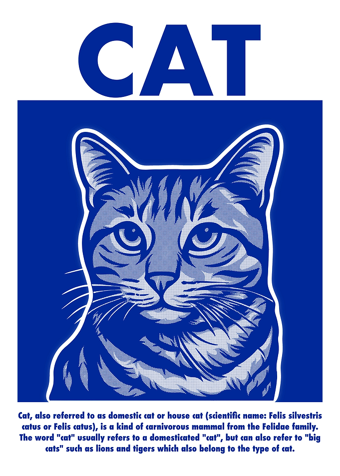 Blue Cat Illustration