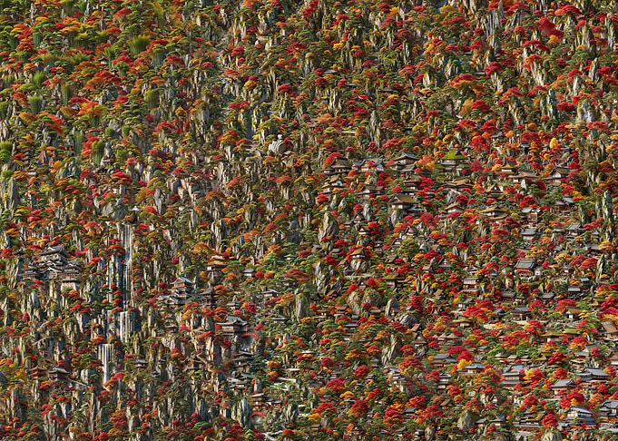 Mountain Village in Autumn