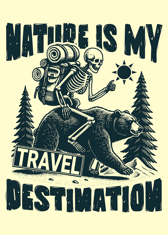 Skeleton Bear Rider Nature Travel Adventure