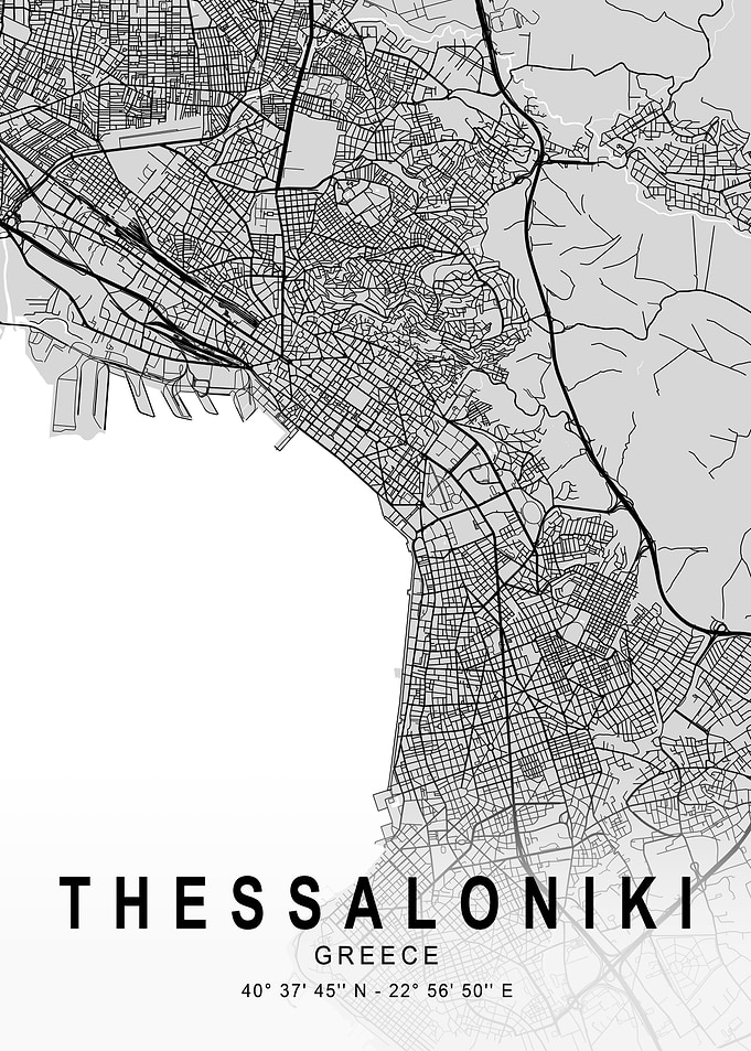 Thessaloniki Light City Map