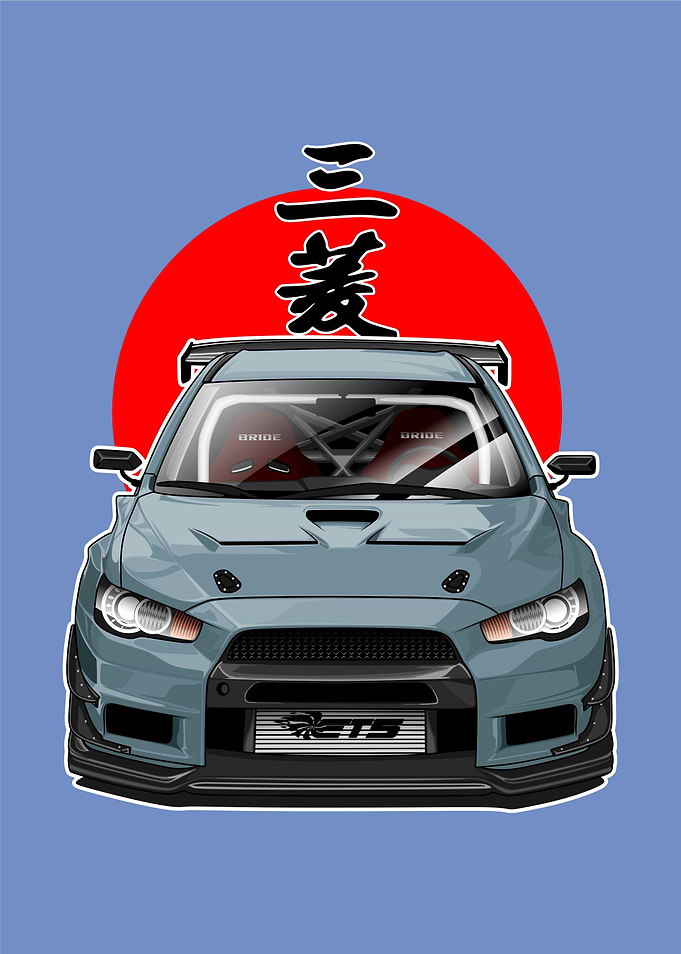 Mitsubishi Lancer Evolution Vector Illustration
