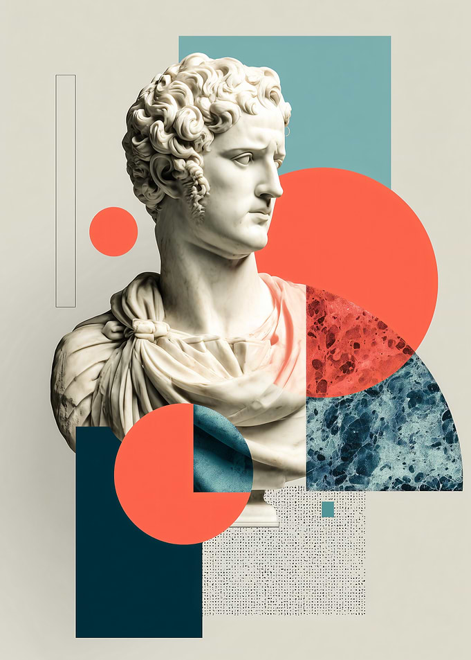 Bust with Geometric Shapes