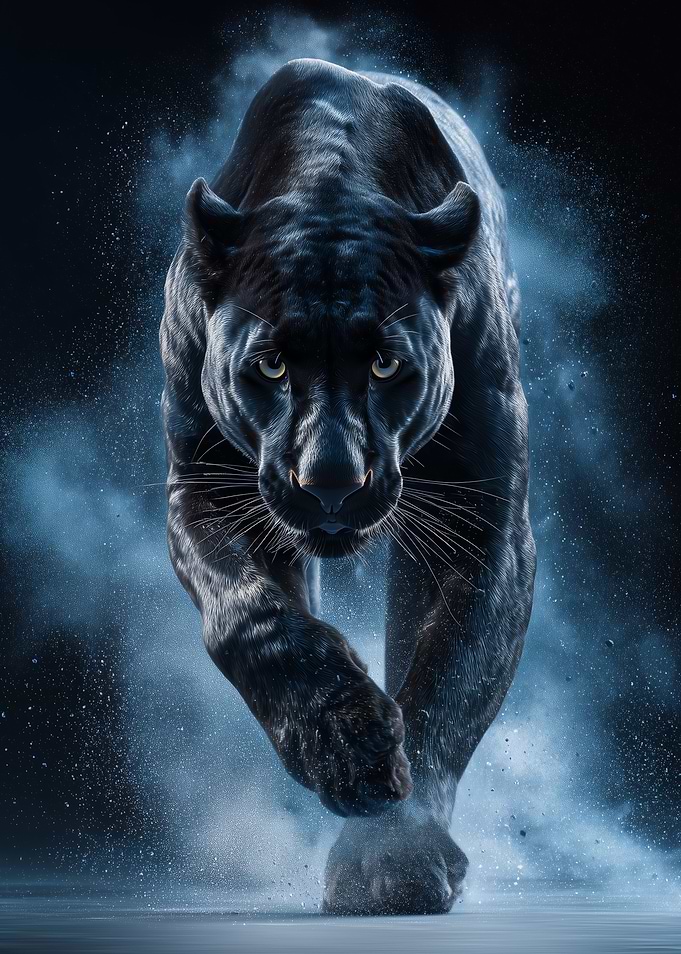 Powerful Black Panther Portrait