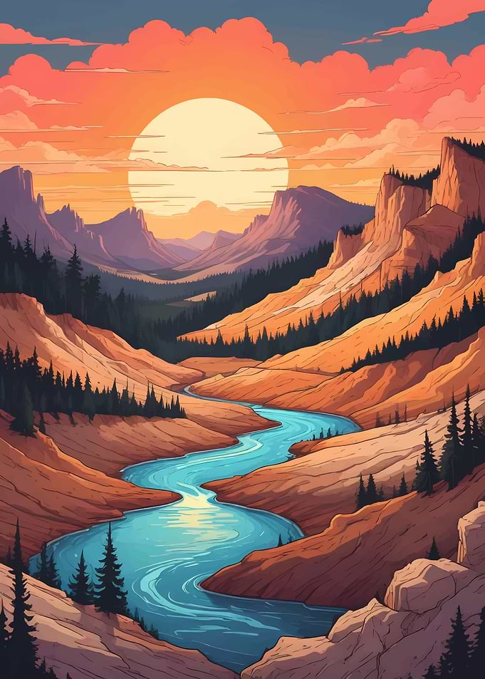 Yellowstone Majesty at Sunset