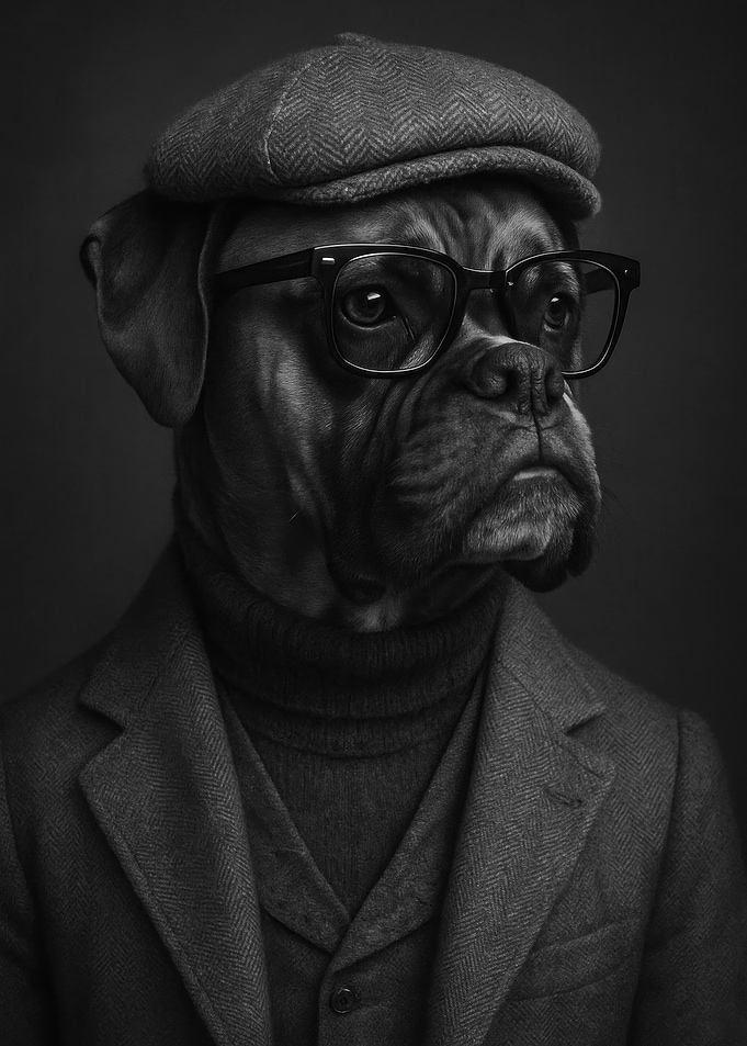 Elegant Dog Portrait - Intellectual Boxer Dog