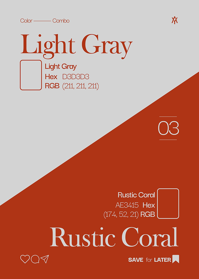 Light Gray and Rustic Coral Color Palette