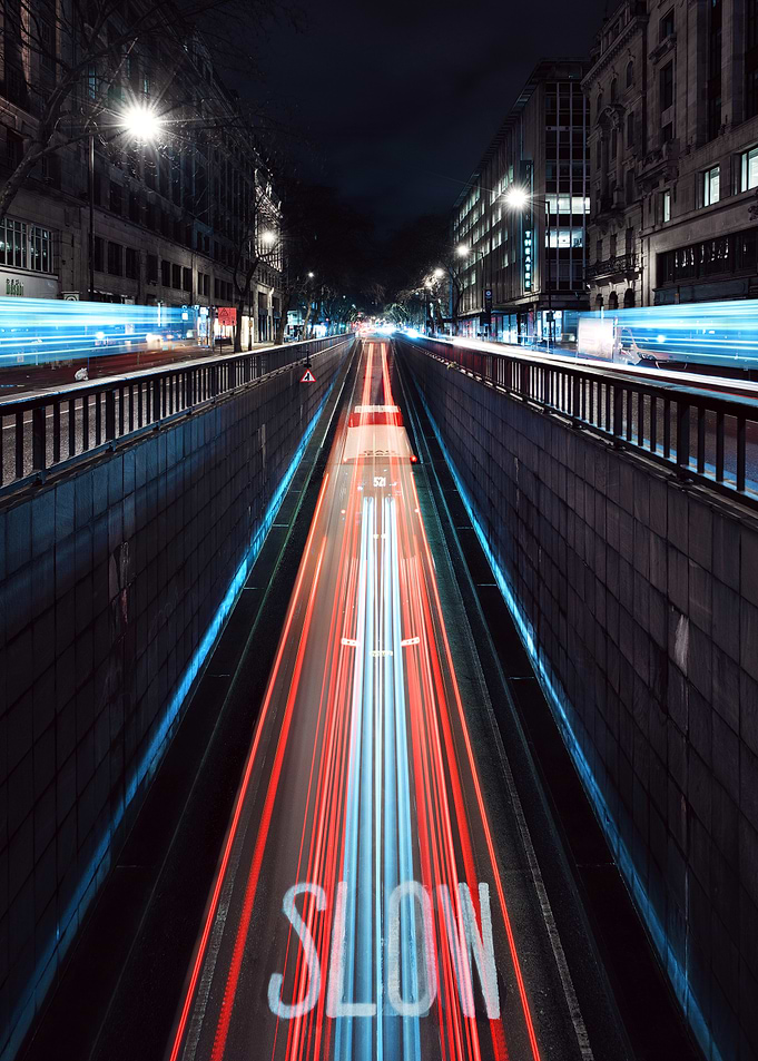 Night City Traffic London Long Exposure