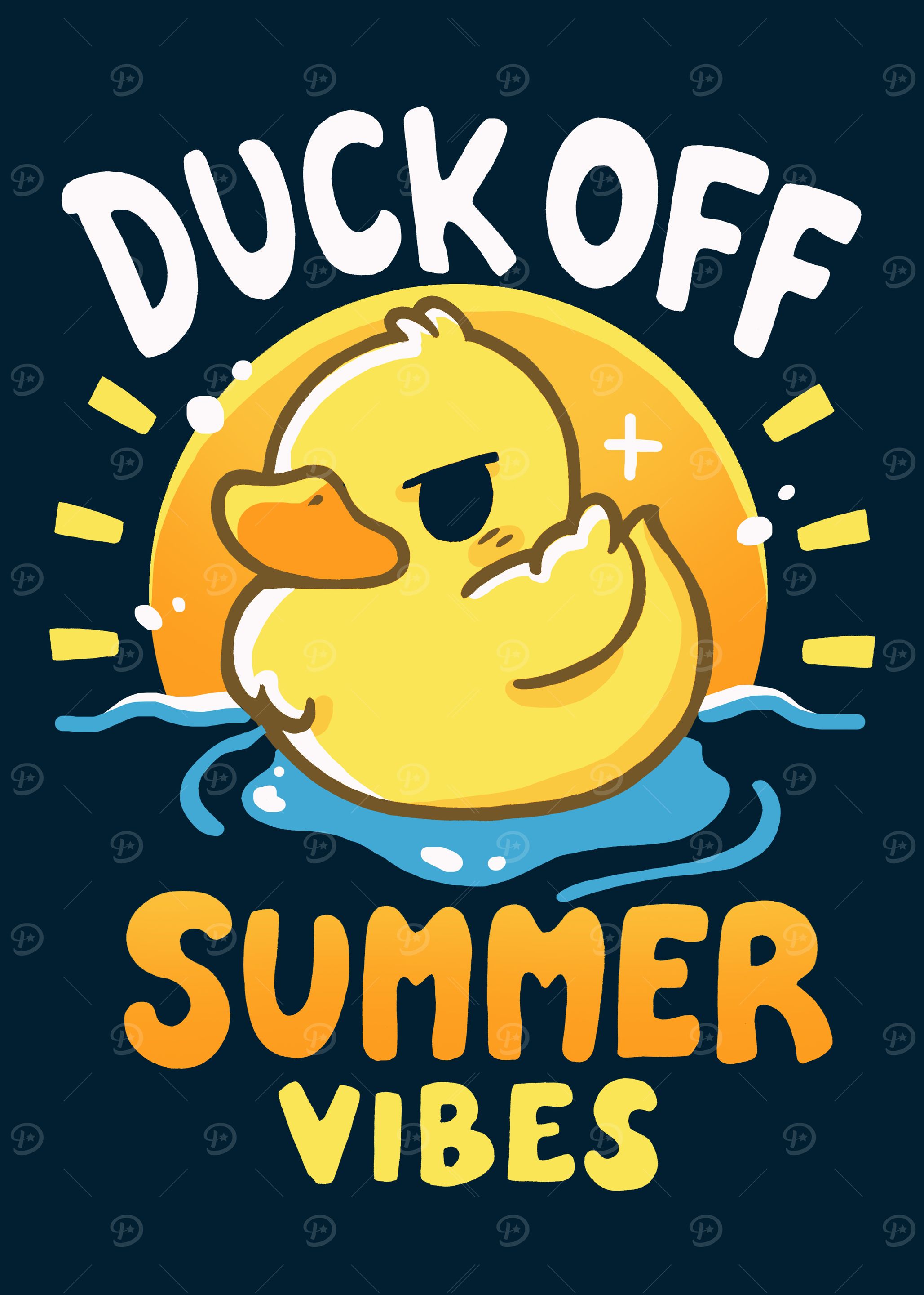 Duck Off Summer Vibes Cartoon