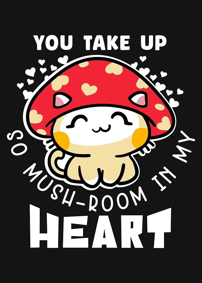 Mushroom Heart Cute Cartoon