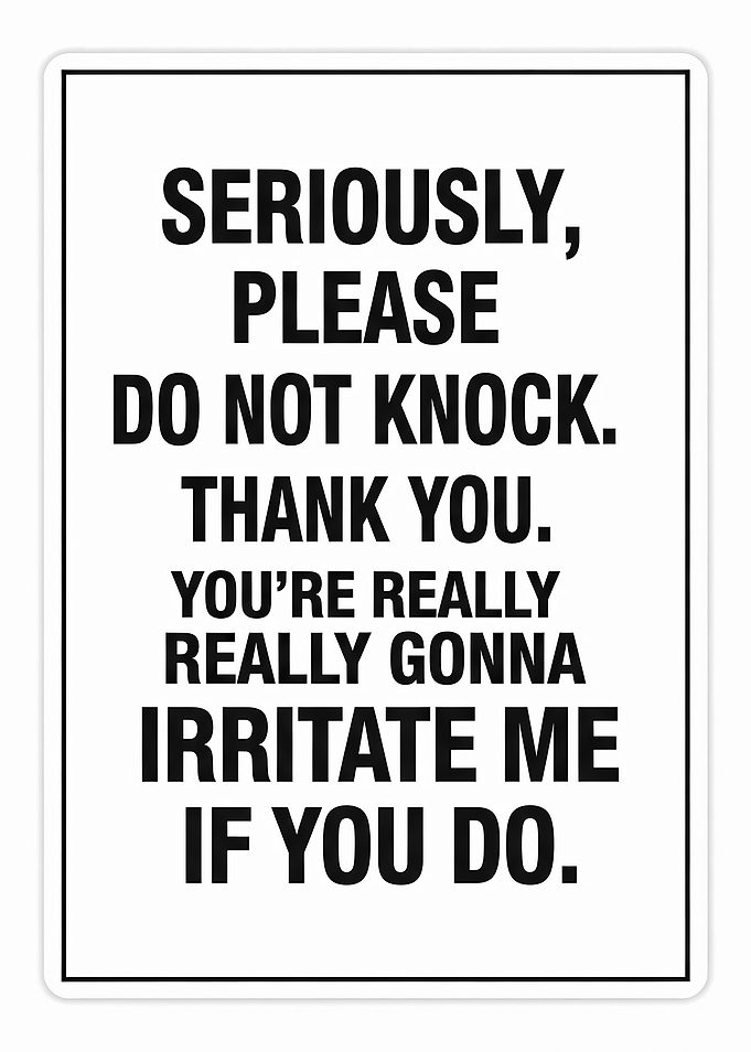 Do Not Knock Sign