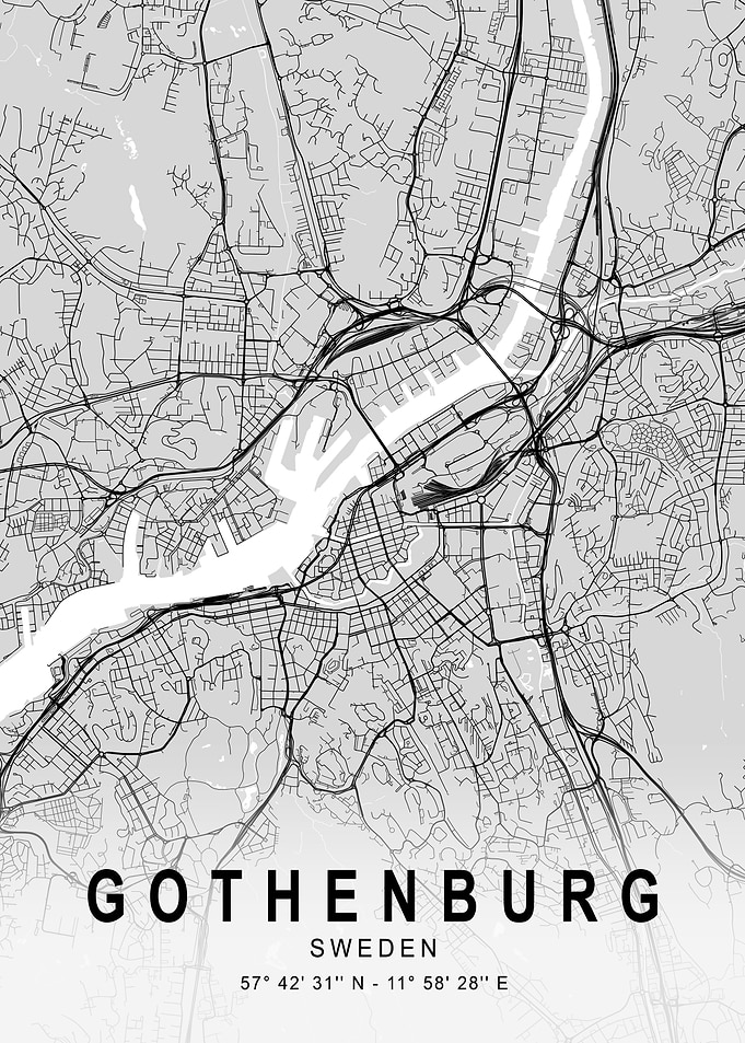 Gothenburg Light City Map