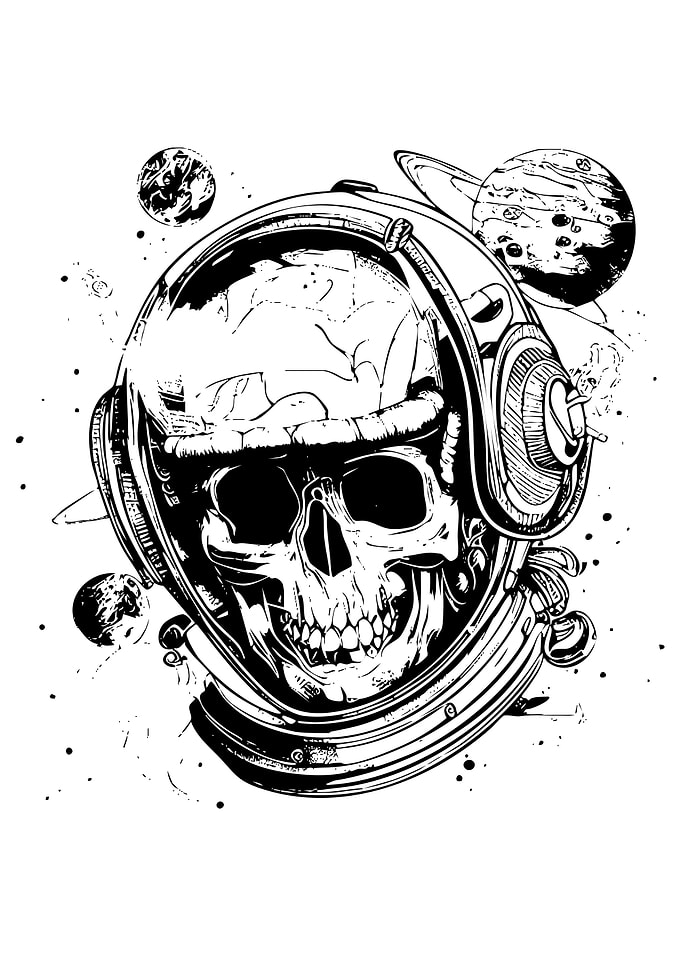 Astronaut Skull in Space