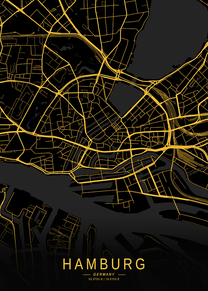 Golden Hamburg City Map