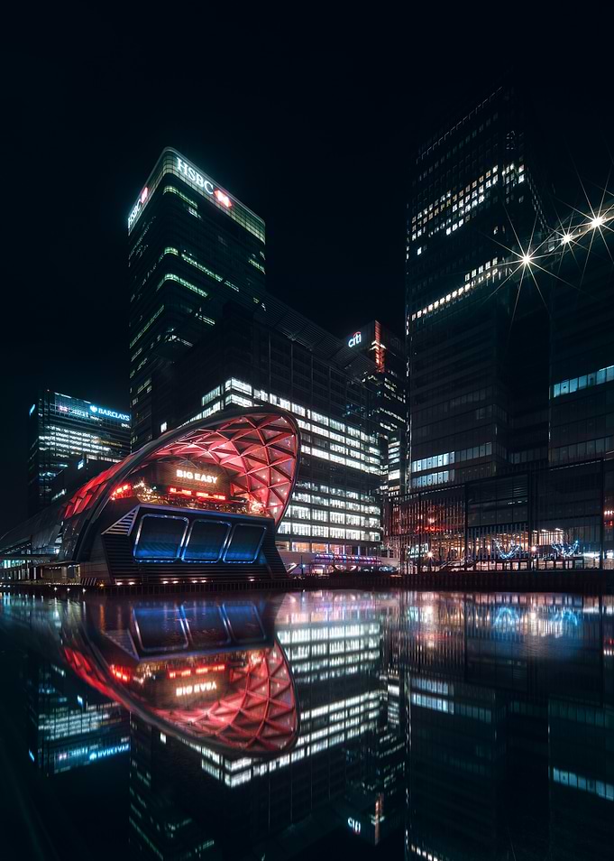 Canary Wharf at Night, London