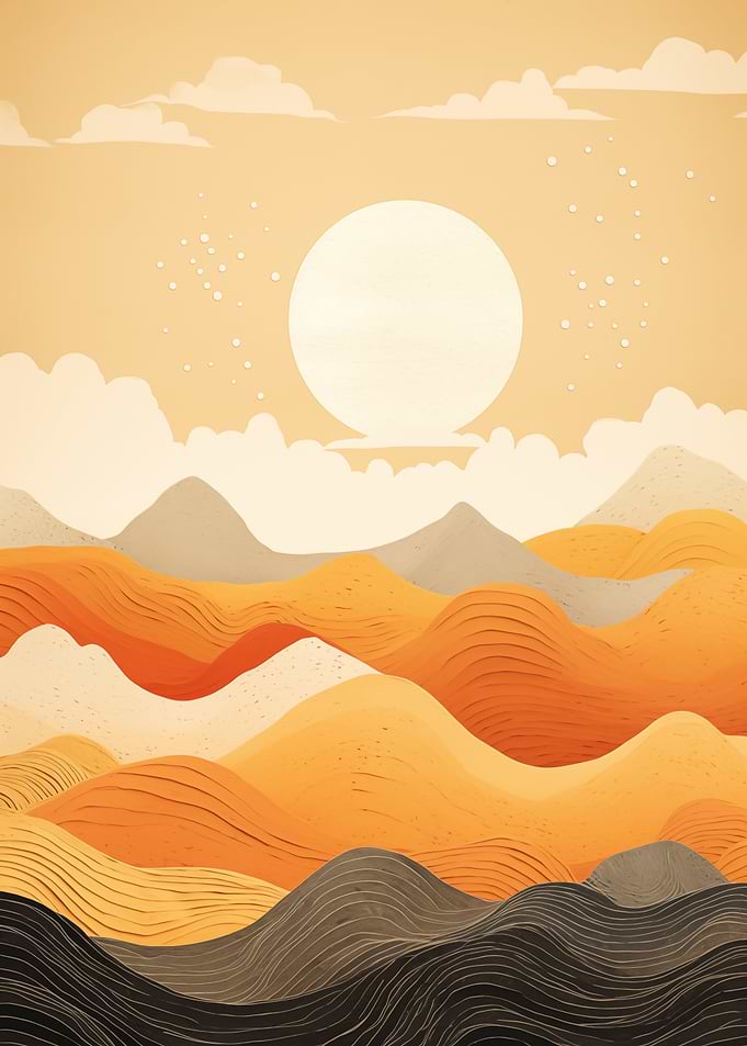 Landscape Sun and Hills