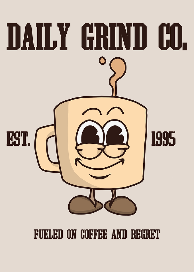 Daily Grind Co. Coffee Cartoon
