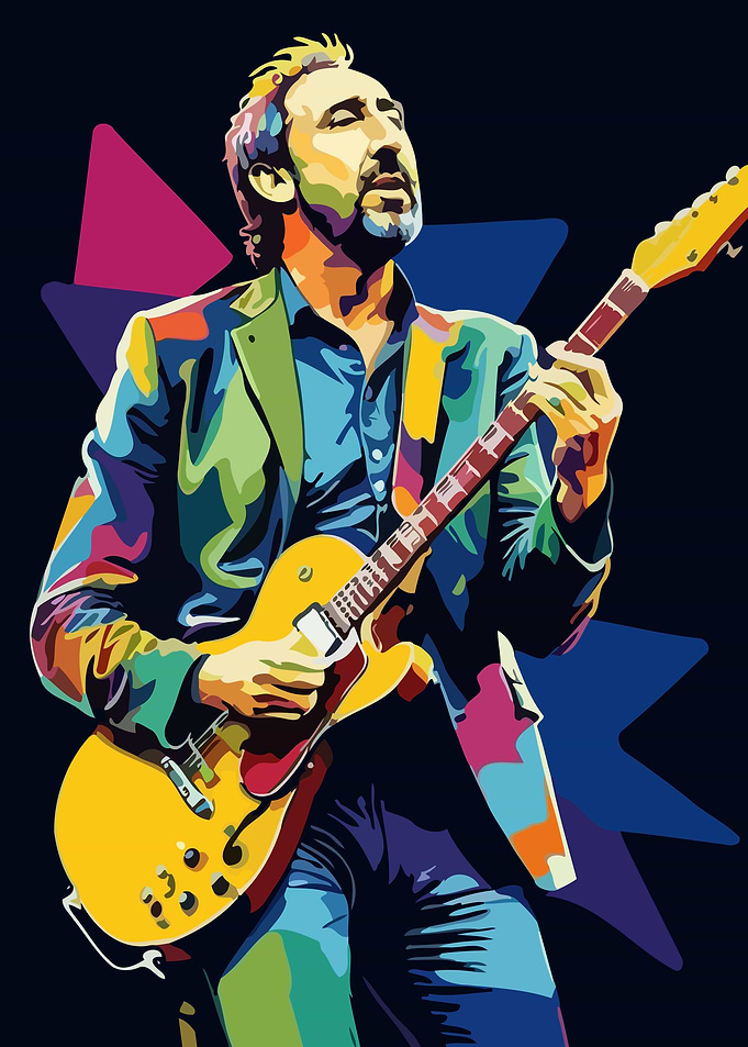 Pete Townshend Colorful Pop Art Portrait