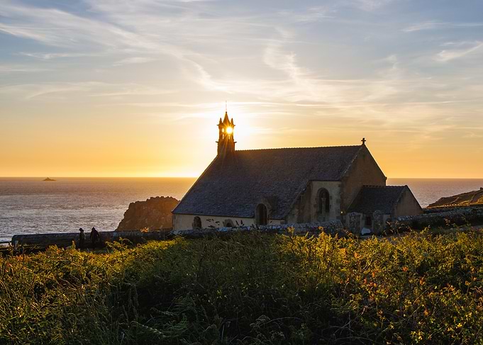 Coastal Chapel at Sunset