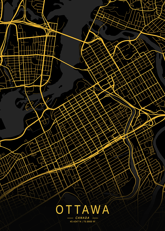 Golden Ottawa City Map