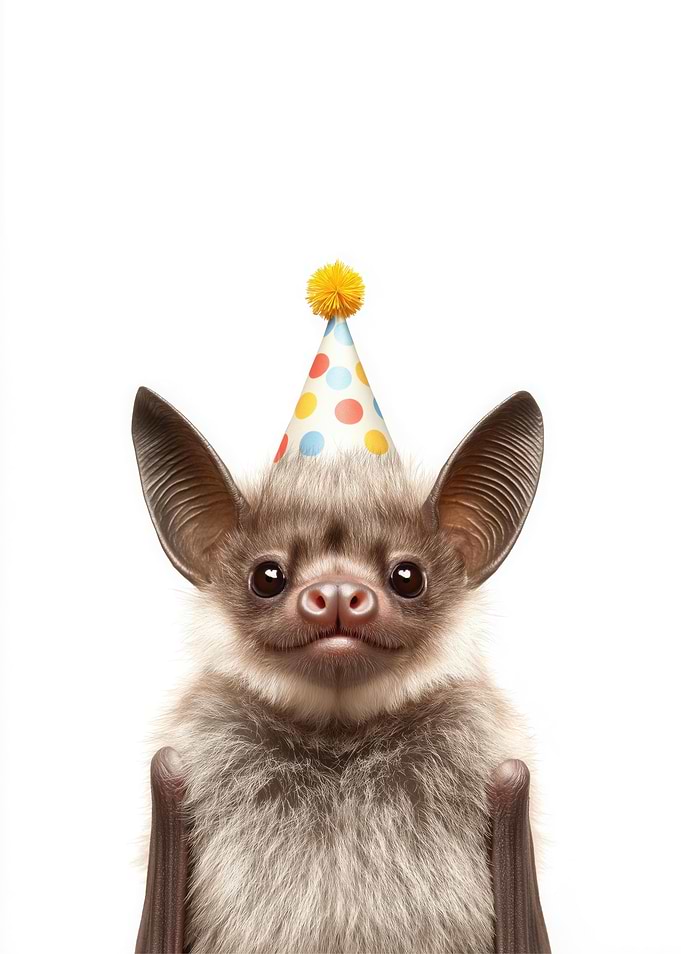 Bat with Birthday Hat