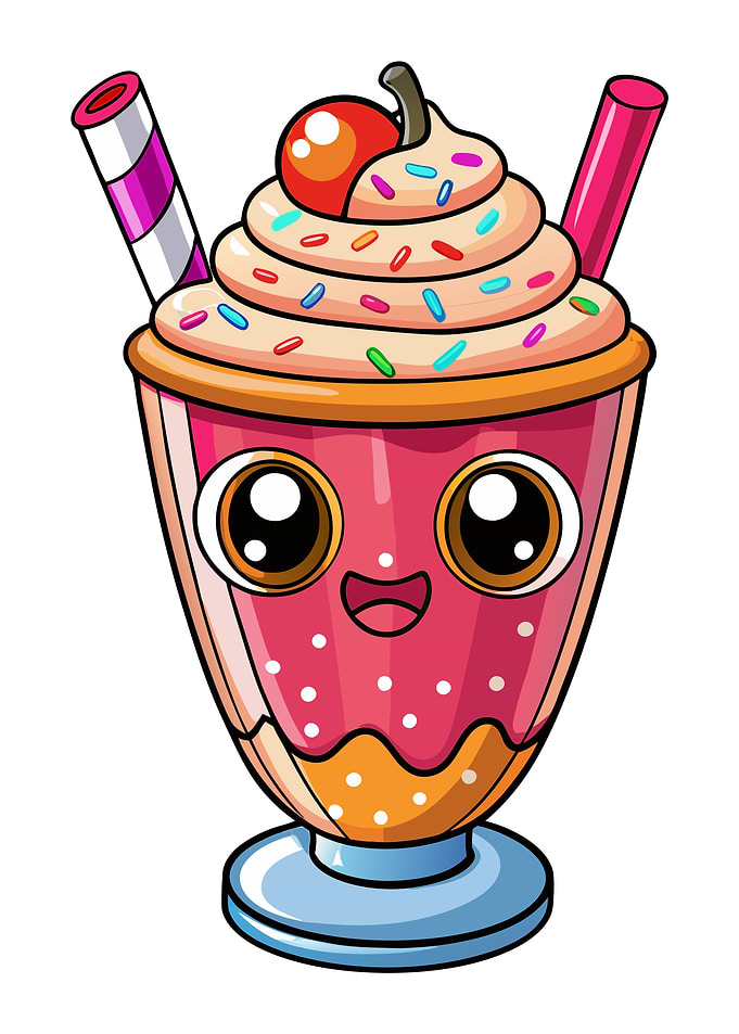 Cute Cartoon Dessert Character