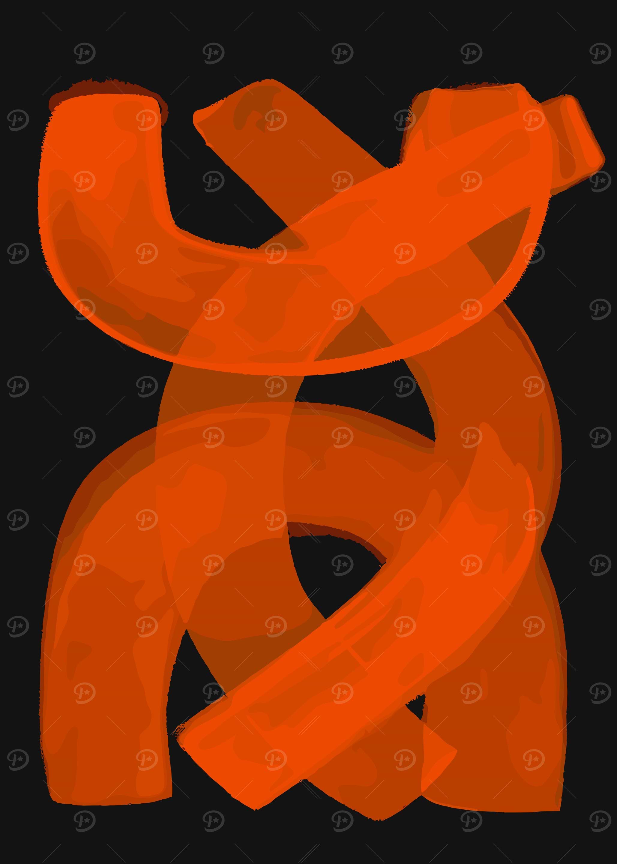 Abstract Orange Shapes on Black Background