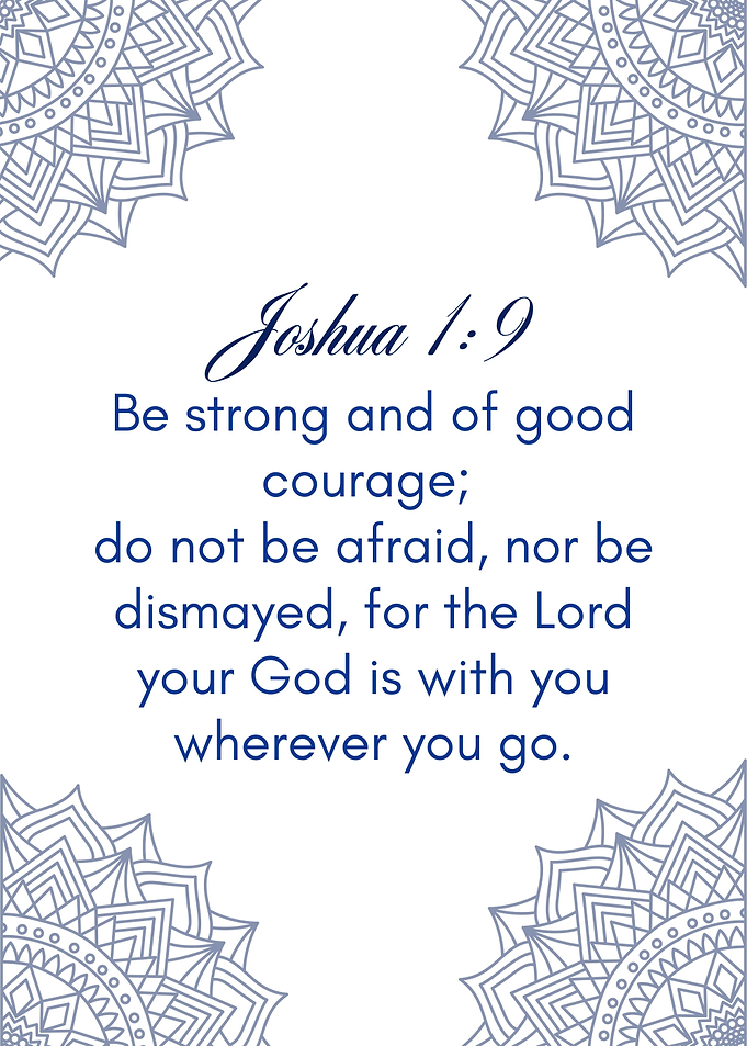 Joshua 1:9 Inspirational Quote Art