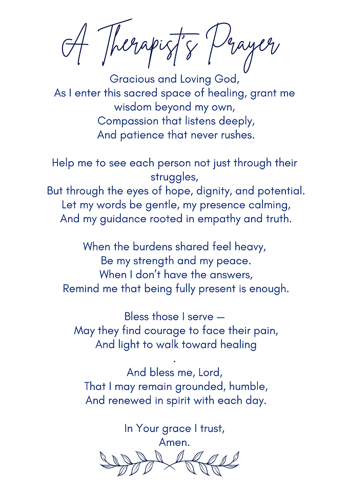 A Therapist's Prayer