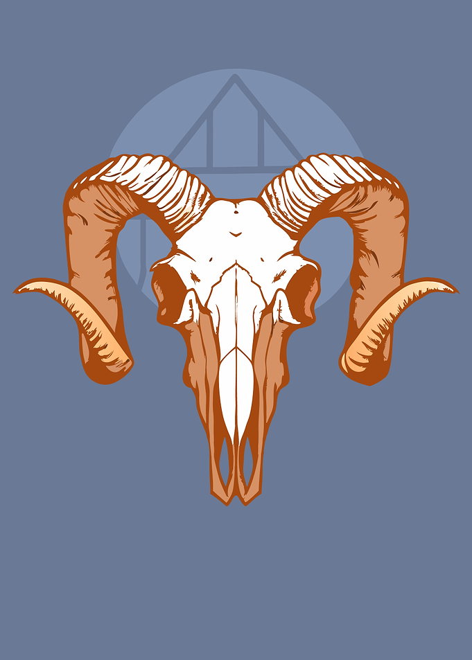Ram Skull with Triangle Symbol
