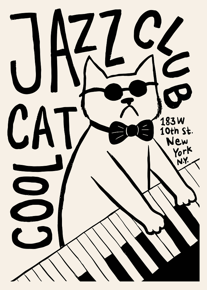 Cool Cat Jazz Club Poster