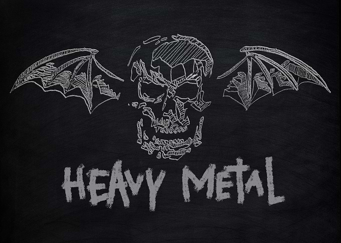 Heavy Metal Skull with Wings